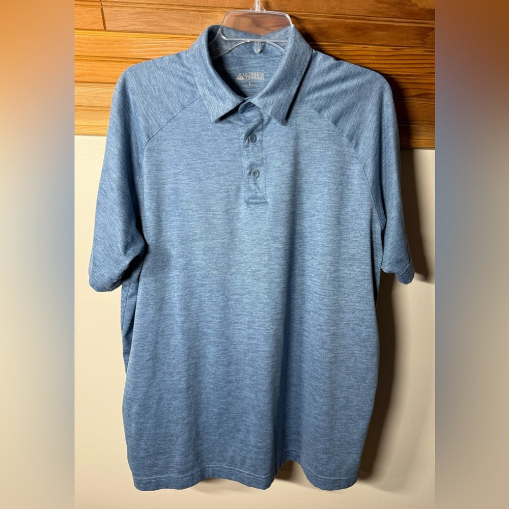 Men's Ultimate Terrain Short Sleeve Button Polo Shirt, Lg